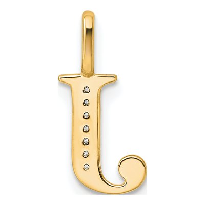 14K Yellow Gold Diamond Letter J Pendant – view 4