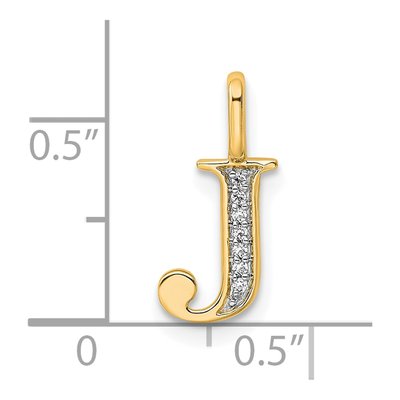 14K Yellow Gold Diamond Letter J Pendant – view 5