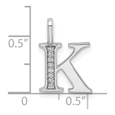 14K White Gold Diamond Letter K Pendant – view 4