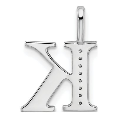 14K White Gold Diamond Letter K Pendant – view 5