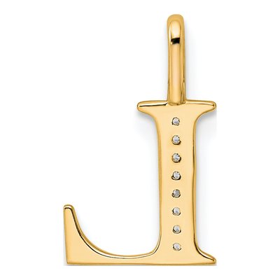 10K Yellow Gold Diamond Letter L Pendant – view 3
