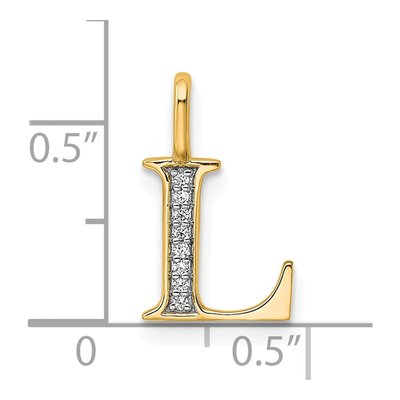 14K Yellow Gold Diamond Letter L Pendant – view 5