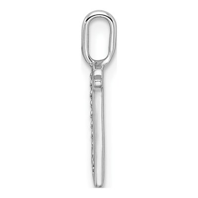 14K White Gold Diamond Letter N Pendant – view 3