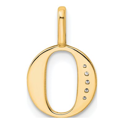 10K Yellow Gold Diamond Letter O Pendant – view 3