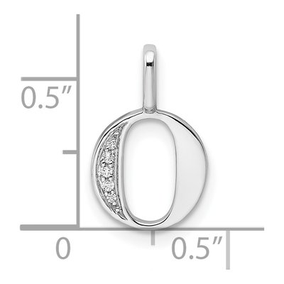 14K White Gold Diamond Letter O Pendant – view 3