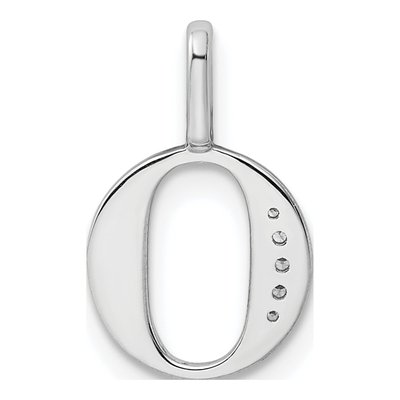 14K White Gold Diamond Letter O Pendant – view 4