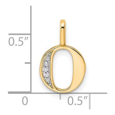 14K Yellow Gold Diamond Letter O Pendant – view 4