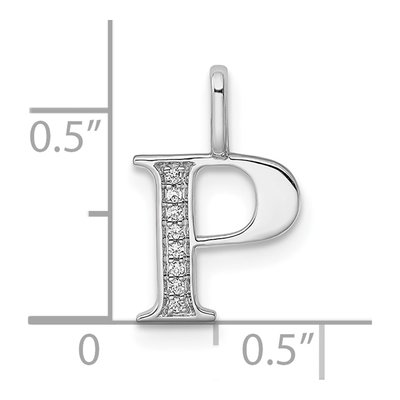 14K White Gold Diamond Letter P Pendant – view 4