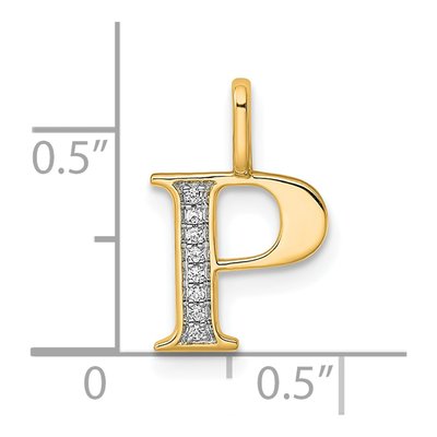 14K Yellow Gold Diamond Letter P Pendant – view 5