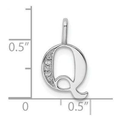 14K White Gold Diamond Letter Q Pendant – view 3