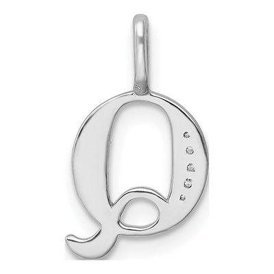 14K White Gold Diamond Letter Q Pendant – view 4