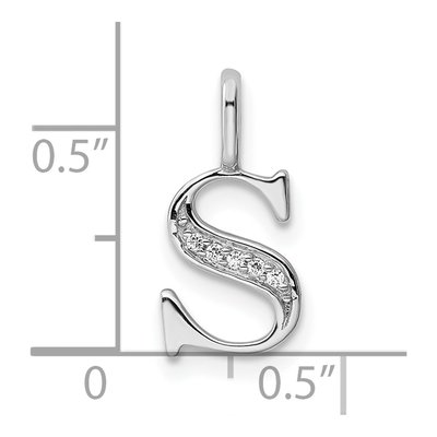 14K White Gold Diamond Letter S Pendant – view 4
