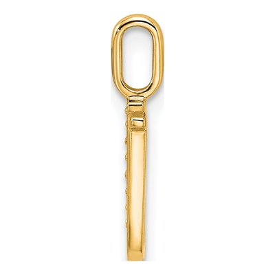 10K Yellow Gold Diamond Letter U Pendant – view 2
