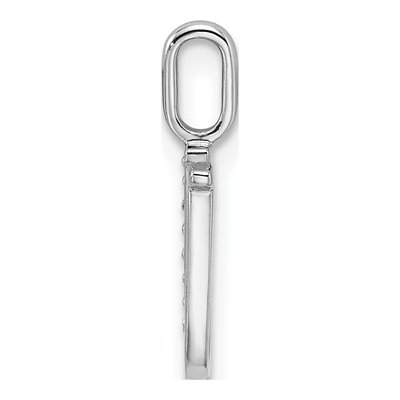 14K White Gold Diamond Letter U Pendant – view 3