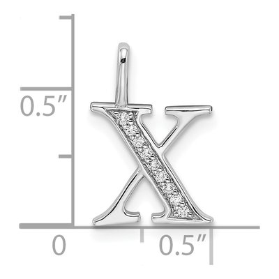 14K White Gold Diamond Letter X Pendant – view 4