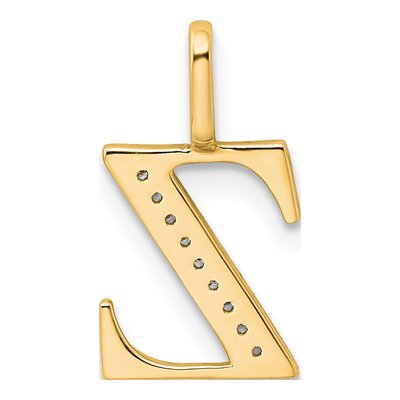 10K Yellow Gold Diamond Letter Z Pendant – view 3