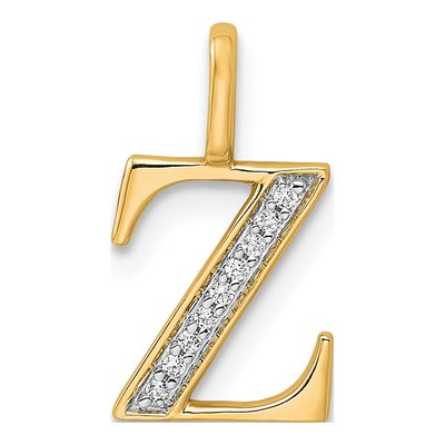 10K Yellow Gold Diamond Letter Z Pendant