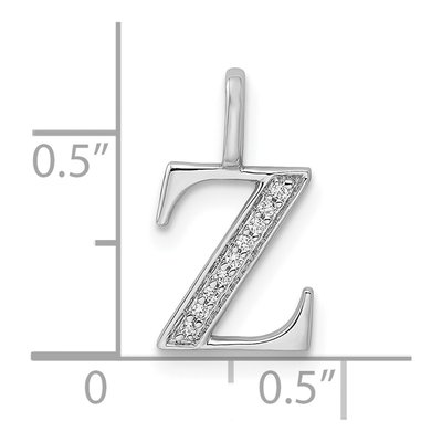 14K White Gold Diamond Letter Z Pendant – view 4