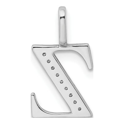 14K White Gold Diamond Letter Z Pendant – view 5