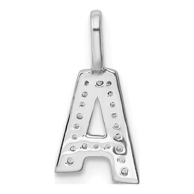 14K White Gold 1/15 ct tw Diamond Letter A Pendant – view 4