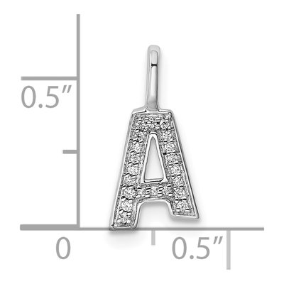 14K White Gold 1/15 ct tw Diamond Letter A Pendant – view 5