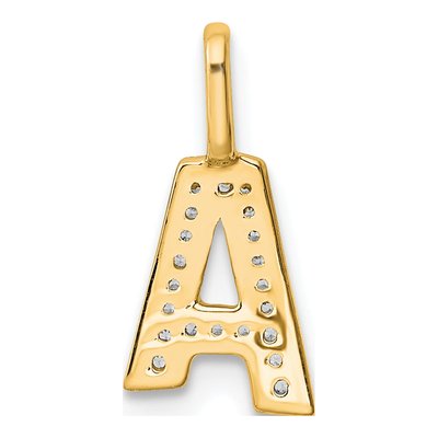 14K Yellow Gold 1/15 ct tw Diamond Letter A Pendant – view 3