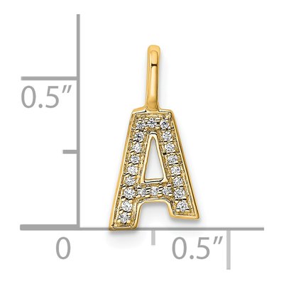 14K Yellow Gold 1/15 ct tw Diamond Letter A Pendant – view 4