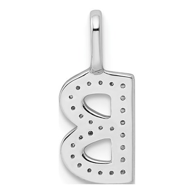 14K White Gold 0.08 ct tw Diamond Letter B Pendant – view 4