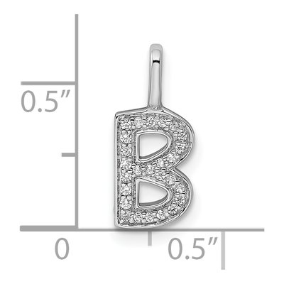 14K White Gold 0.08 ct tw Diamond Letter B Pendant – view 5