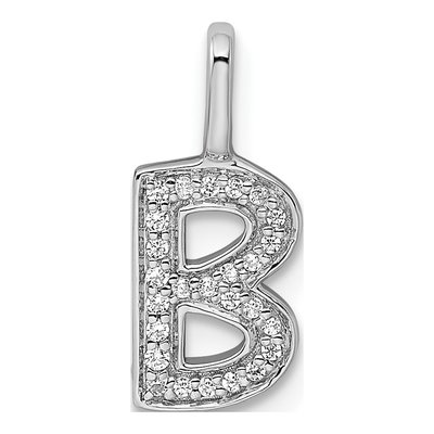 14K White Gold 0.08 ct tw Diamond Letter B Pendant