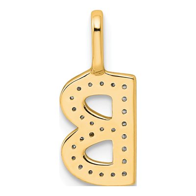 14K Yellow Gold 0.08 ct tw Diamond Letter B Pendant – view 3