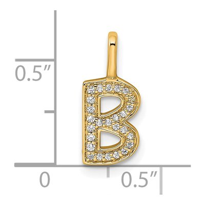 14K Yellow Gold 0.08 ct tw Diamond Letter B Pendant – view 4