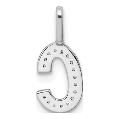 14K White Gold 1/20 ct tw Diamond Letter C Pendant – view 4
