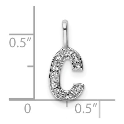 14K White Gold 1/20 ct tw Diamond Letter C Pendant – view 5