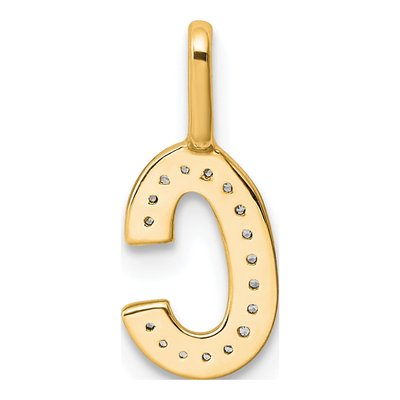 14K Yellow Gold 1/20 ct tw Diamond Letter C Pendant – view 3