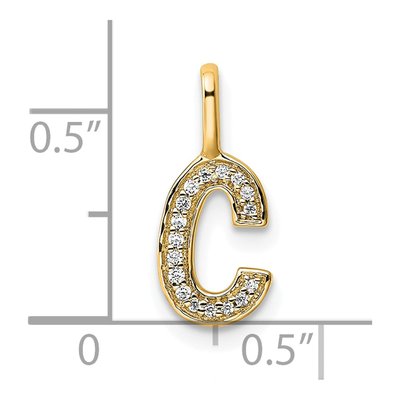 14K Yellow Gold 1/20 ct tw Diamond Letter C Pendant – view 4