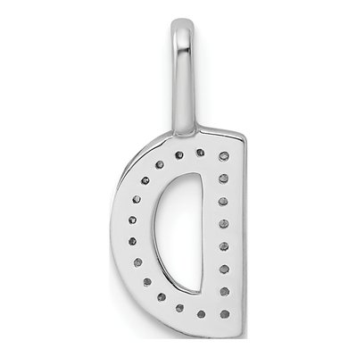 14K White Gold 1/15 ct tw Diamond Letter D Pendant – view 4