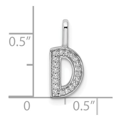 14K White Gold 1/15 ct tw Diamond Letter D Pendant – view 5