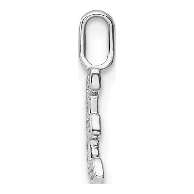 14K White Gold 1/20 ct tw Diamond Letter E Pendant – view 3