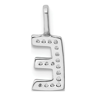 14K White Gold 1/20 ct tw Diamond Letter E Pendant – view 4
