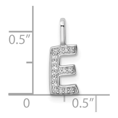 14K White Gold 1/20 ct tw Diamond Letter E Pendant – view 5