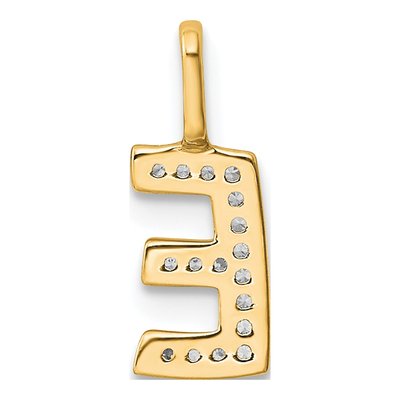 14K Yellow Gold 1/20 ct tw Diamond Letter E Pendant – view 3