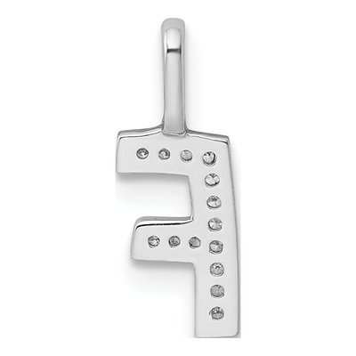14K White Gold Diamond Letter F Pendant – view 3