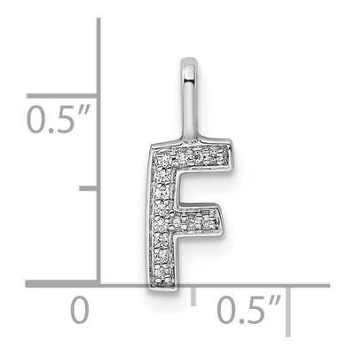 14K White Gold Diamond Letter F Pendant – view 4