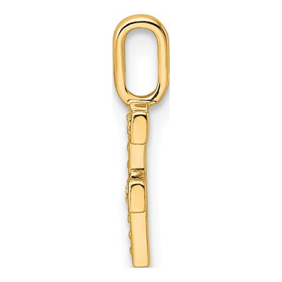 14K Yellow Gold Diamond Letter F Pendant – view 2