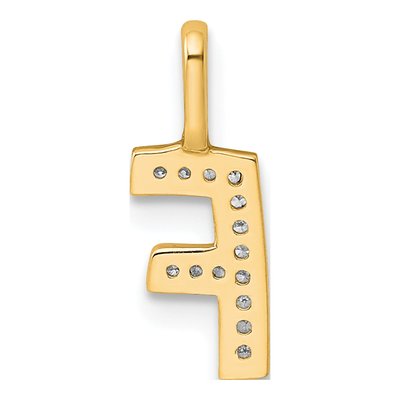 14K Yellow Gold Diamond Letter F Pendant – view 3