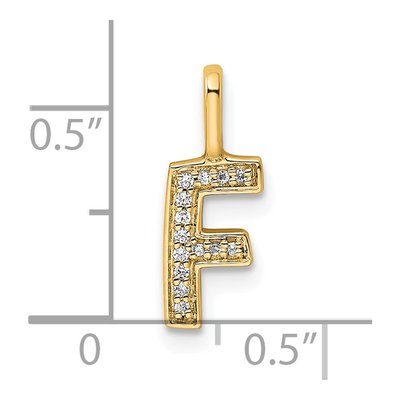 14K Yellow Gold Diamond Letter F Pendant – view 4