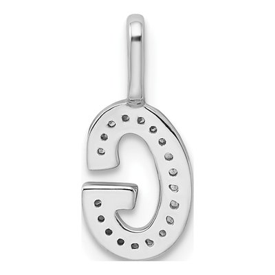 14K White Gold 1/20 ct tw Diamond Letter G Pendant – view 4