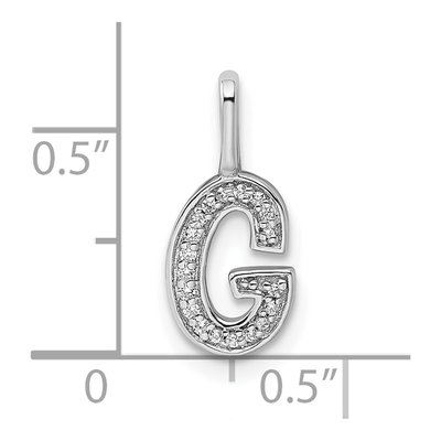 14K White Gold 1/20 ct tw Diamond Letter G Pendant – view 5