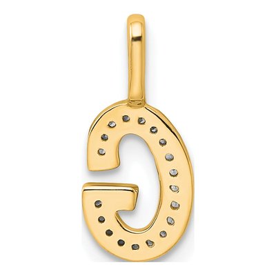 14K Yellow Gold 1/20 ct tw Diamond Letter G Pendant – view 3